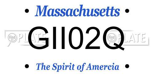 GII02Q Massachusetts License Plate