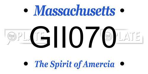 GII070 Massachusetts License Plate