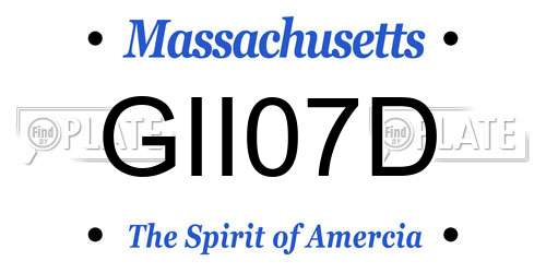 GII07D Massachusetts License Plate