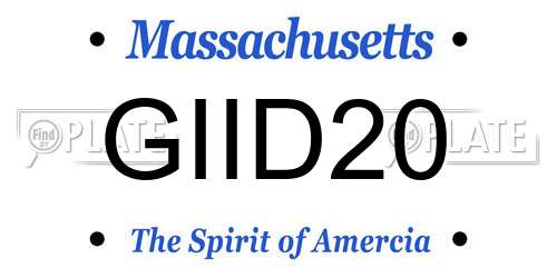 GIID20 Massachusetts License Plate
