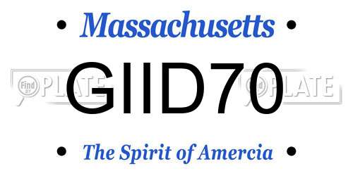 GIID70 Massachusetts License Plate