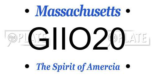 GIIO20 Massachusetts License Plate