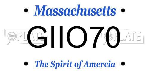 GIIO70 Massachusetts License Plate