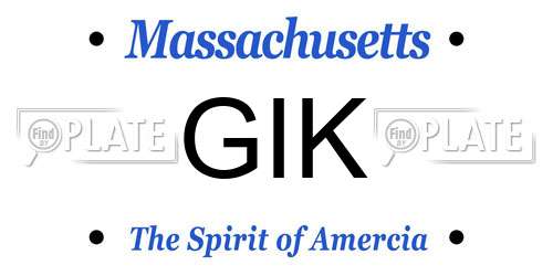 GIK Massachusetts License Plate
