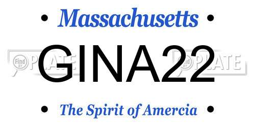 GINA22 Massachusetts License Plate