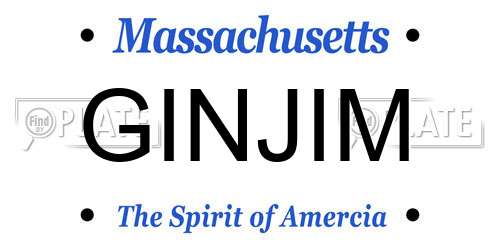 GINJIM Massachusetts License Plate