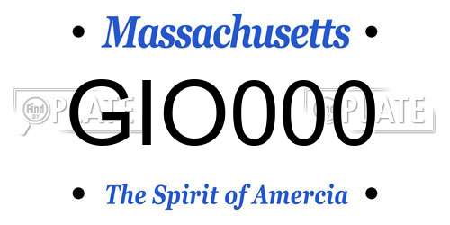 GIO000 Massachusetts License Plate