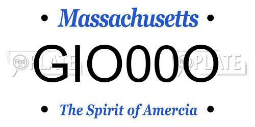 GIO00O Massachusetts License Plate