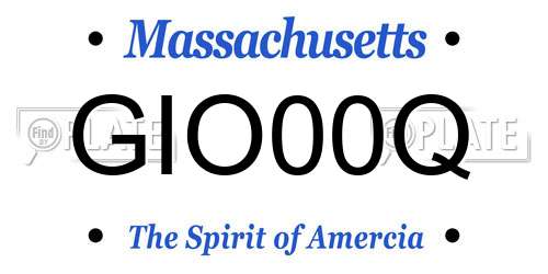 GIO00Q Massachusetts License Plate