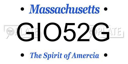 GIO52G Massachusetts License Plate