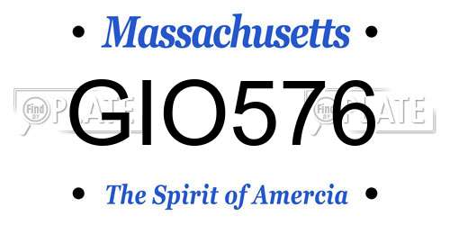 GIO576 Massachusetts License Plate