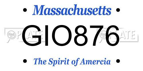 GIO876 Massachusetts License Plate