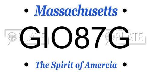 GIO87G Massachusetts License Plate