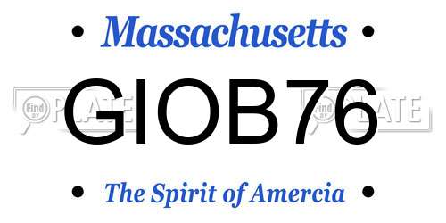 GIOB76 Massachusetts License Plate