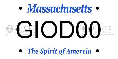 GIOD00 Massachusetts License Plate