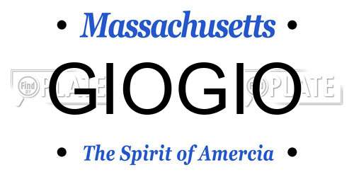 GIOGIO Massachusetts License Plate