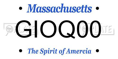 GIOQ00 Massachusetts License Plate