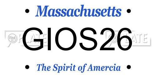 GIOS26 Massachusetts License Plate