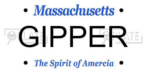 GIPPER Massachusetts License Plate