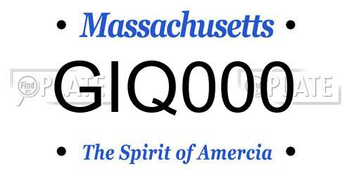 GIQ000 Massachusetts License Plate