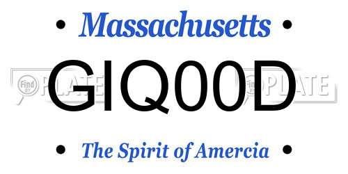 GIQ00D Massachusetts License Plate