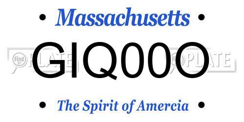 GIQ00O Massachusetts License Plate