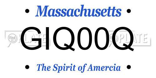 GIQ00Q Massachusetts License Plate
