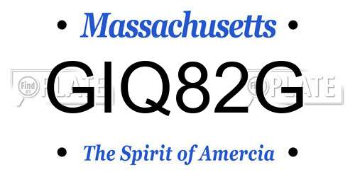 GIQ82G Massachusetts License Plate