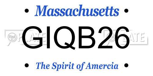 GIQB26 Massachusetts License Plate