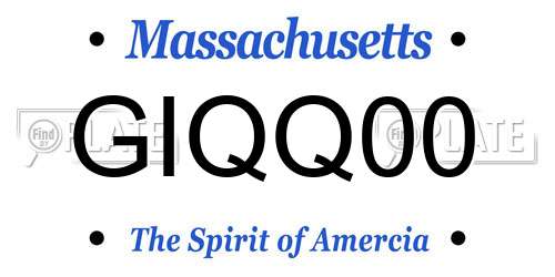 GIQQ00 Massachusetts License Plate