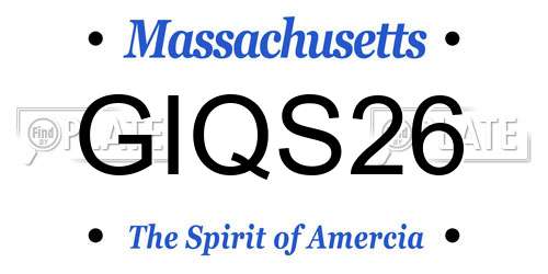 GIQS26 Massachusetts License Plate