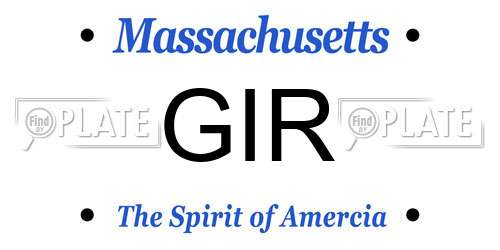 GIR Massachusetts License Plate