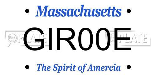 GIR00E Massachusetts License Plate