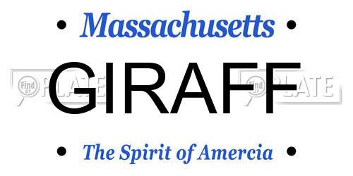 GIRAFF Massachusetts License Plate