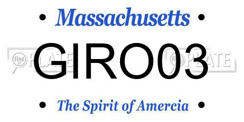 GIRO03 Massachusetts License Plate