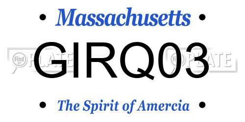 GIRQ03 Massachusetts License Plate