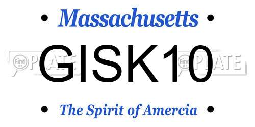 GISK10 Massachusetts License Plate