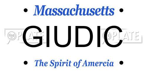 GIUDIC Massachusetts License Plate