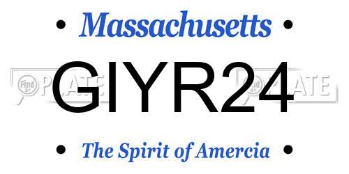 GIYR24 Massachusetts License Plate