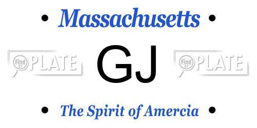 GJ Massachusetts License Plate