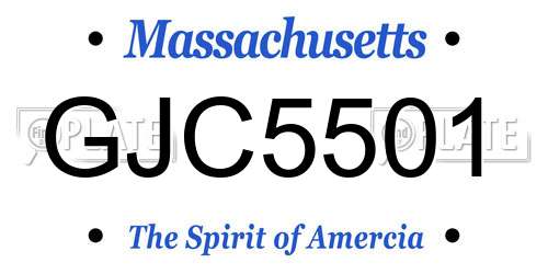 GJC5501 Massachusetts License Plate