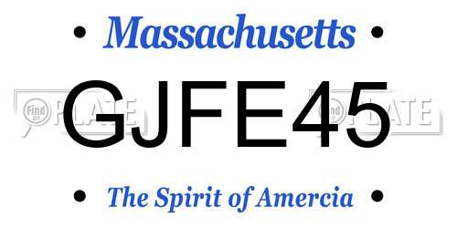 GJFE45 Massachusetts License Plate