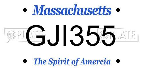 GJI355 Massachusetts License Plate