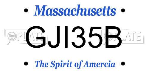 GJI35B Massachusetts License Plate