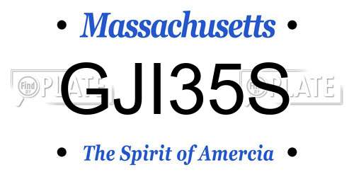 GJI35S Massachusetts License Plate