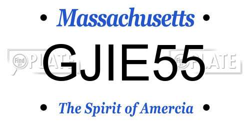 GJIE55 Massachusetts License Plate