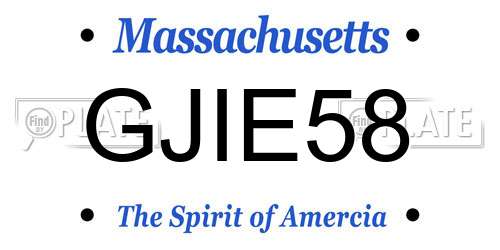 GJIE58 Massachusetts License Plate