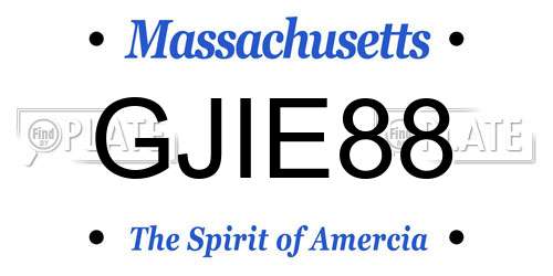 GJIE88 Massachusetts License Plate