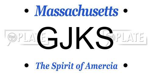 GJKS Massachusetts License Plate