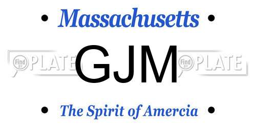 GJM Massachusetts License Plate